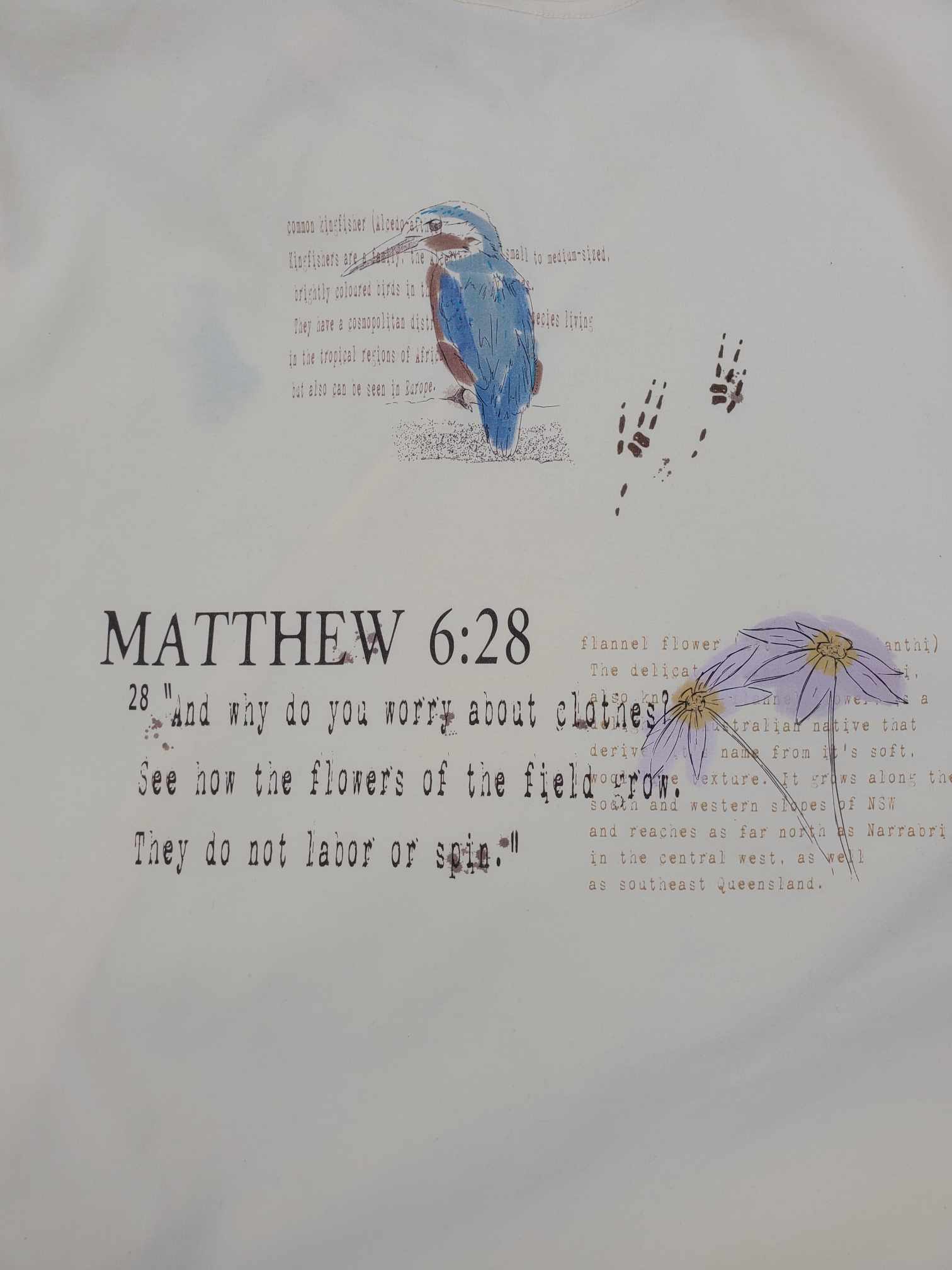 Matthew 6:28 Shirt backside detail