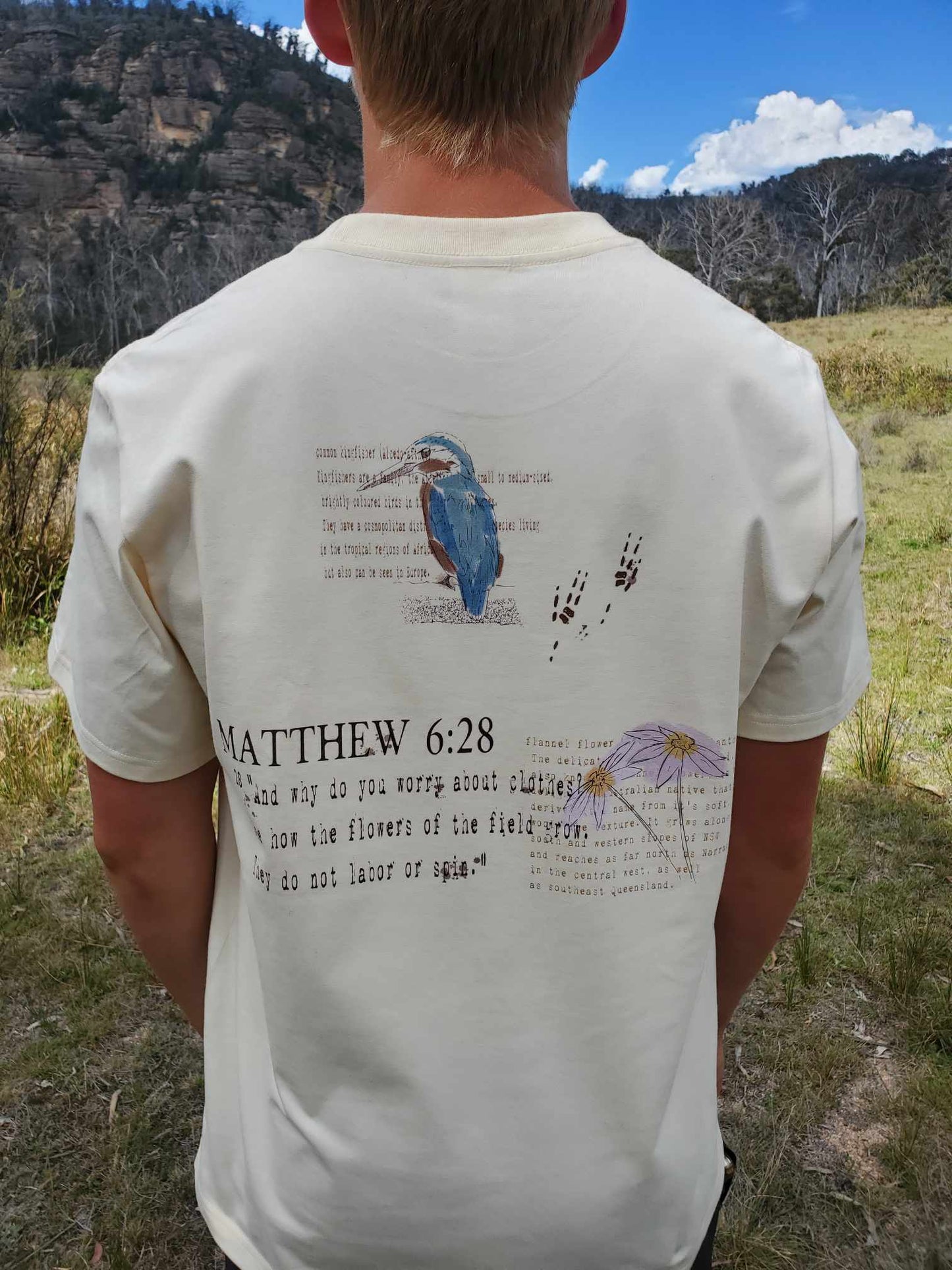 Matthew 6:28 Shirt Backside