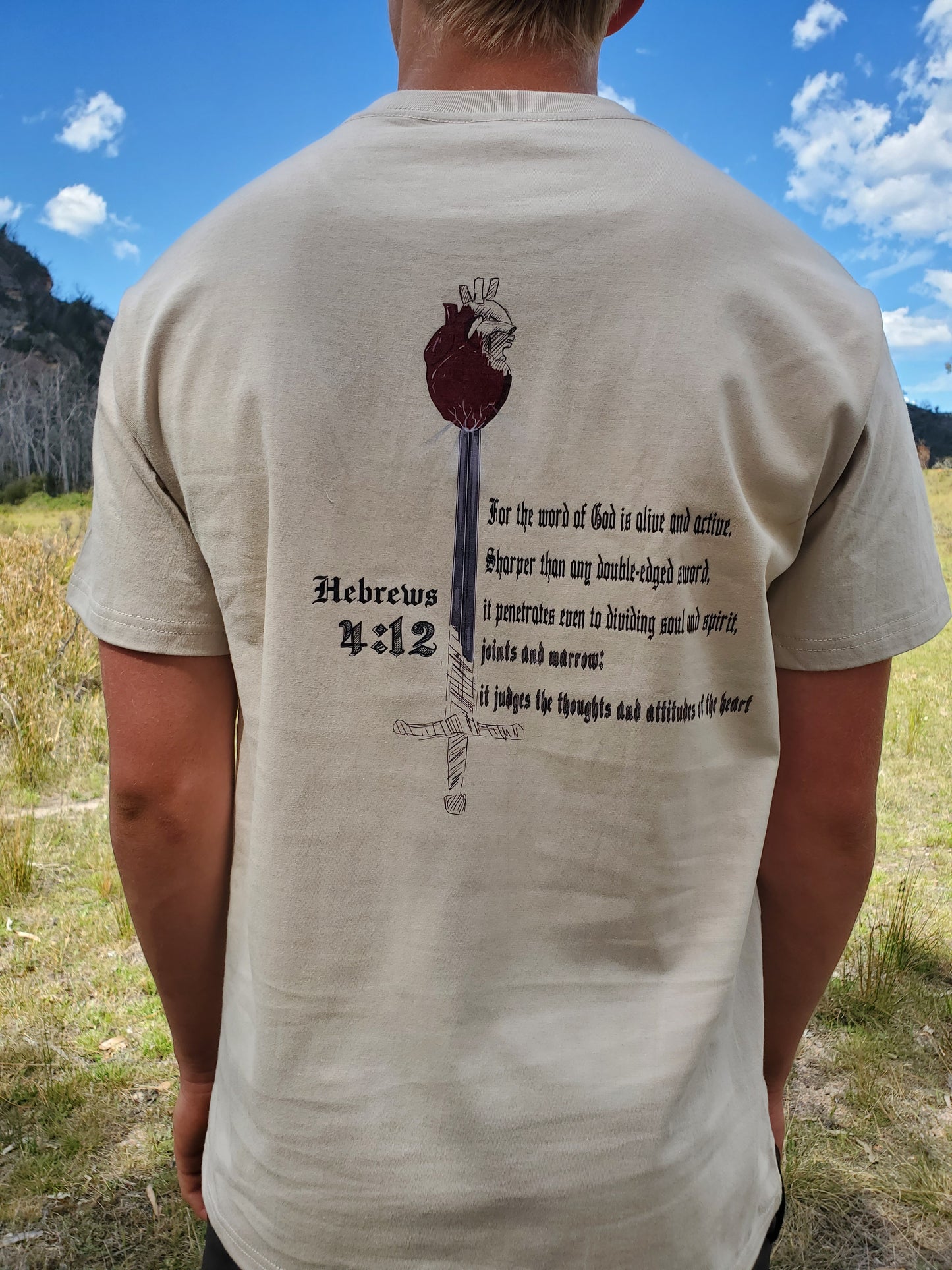 Hebrews 4:12 Cream shirt backside