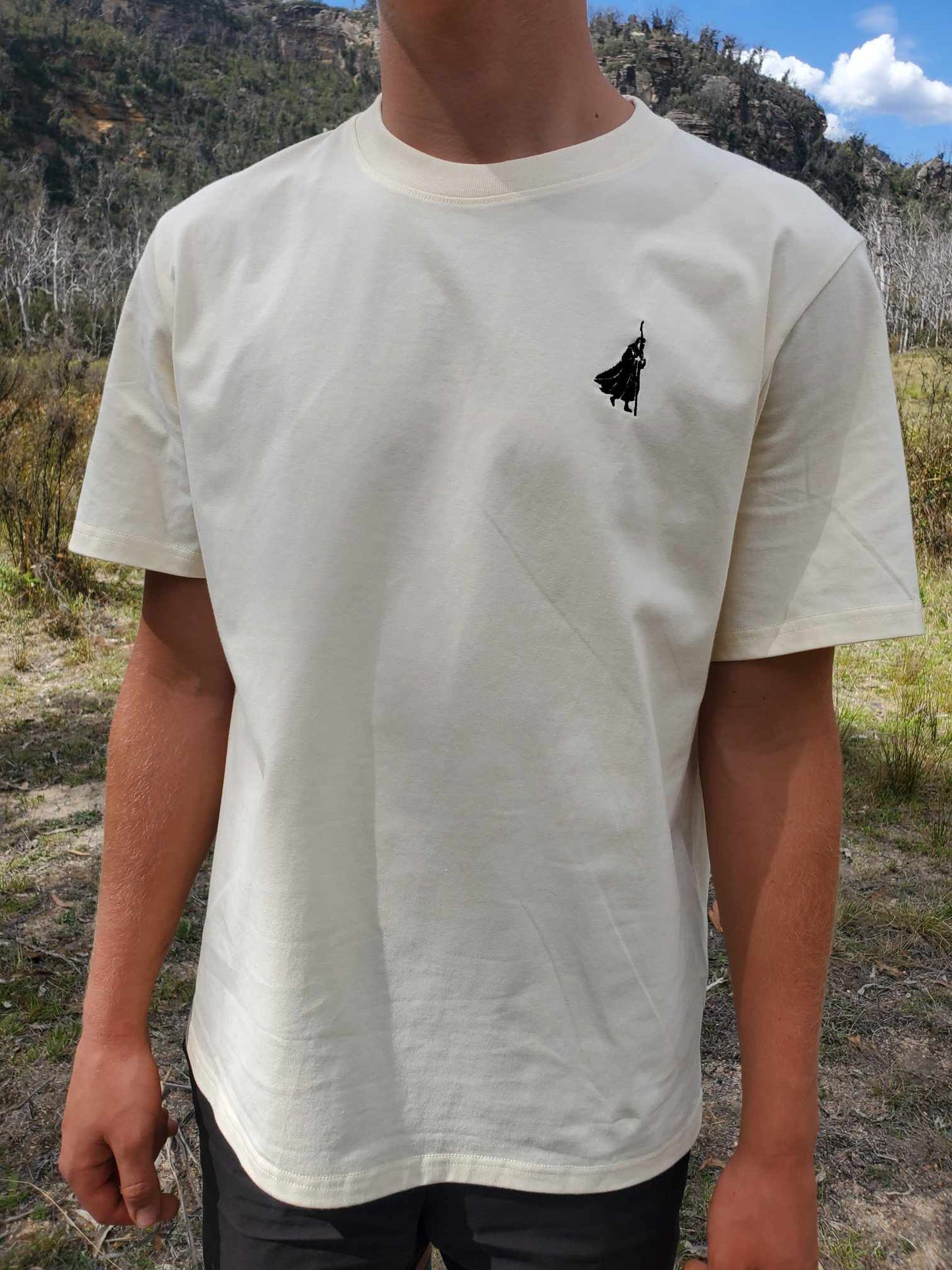 John 15:18 cream shirt front