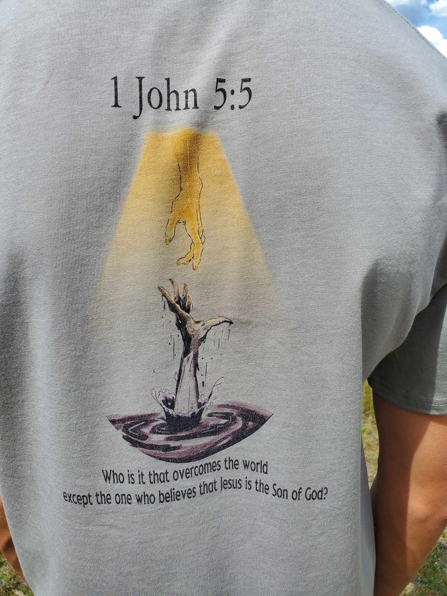 1 John 5:5 Shirt backside midshot